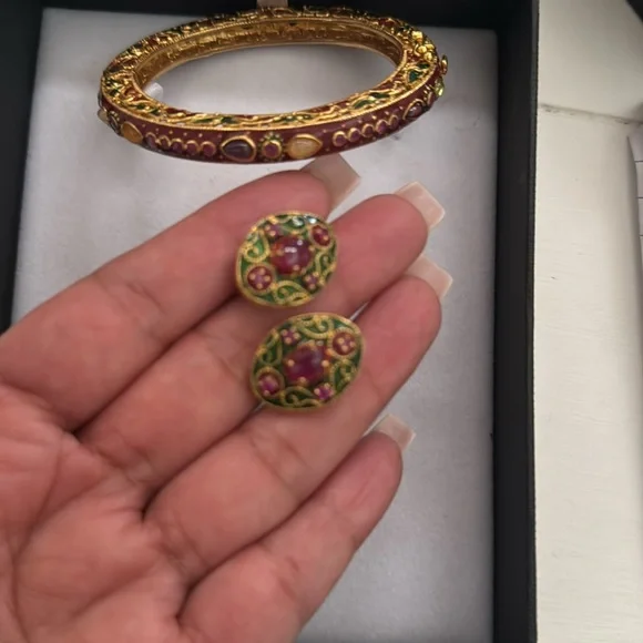 COPY - mark 925 Elegant Goldtone and Purple Jewelry Set